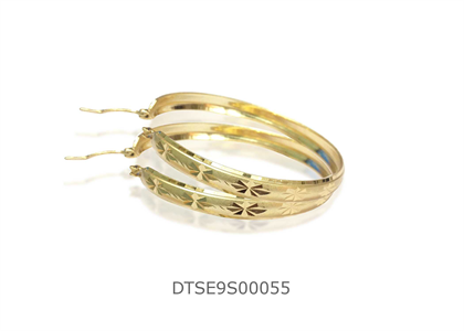 Gold Plated | Diamond Cut Bangle Earrings Without V